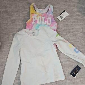 Ralph Lauren Pastel Watercolor Long-Sleeve Tops